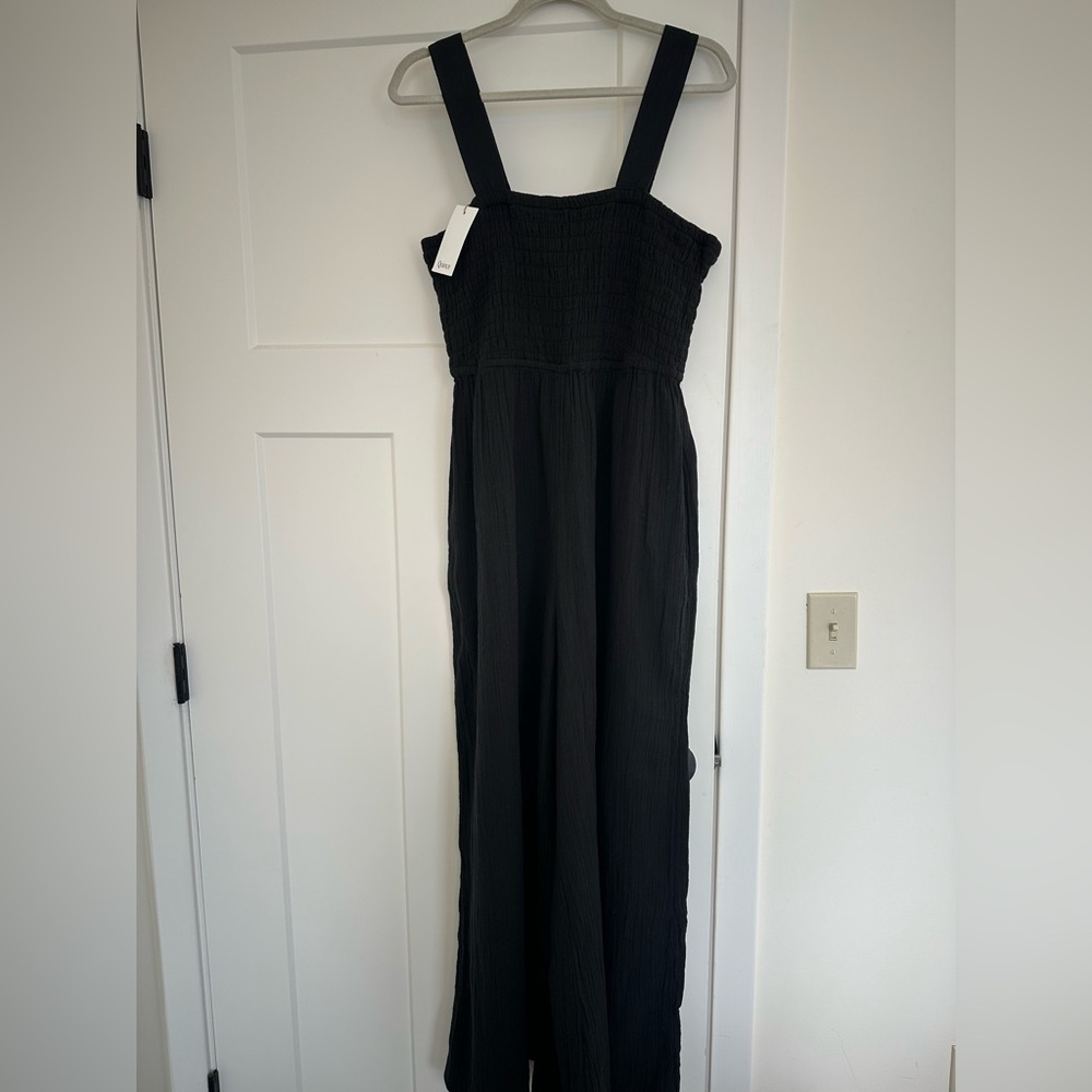 Quince 100% Organic Cotton Gauze Smocked Wide Leg Jumpsuit